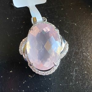 Genuine Rose Quartz Pendant in .925 Sterling